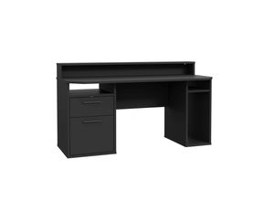 Mid.you Gamingtisch, Schwarz, Metall, Kunststoff,