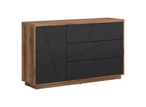 Sideboard , Schwarz, Eiche ,