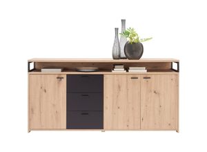 Xora Sideboard , Schwarz, Eiche