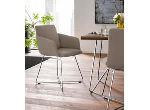 Armlehnstuhl W.SCHILLIG "jakob", braun (stone z59, anthrazit pulverbeschichtet), B:57cm H:86cm T:62cm, Chenillegewebe V34 (52% Polyester, 38% Baumwolle, 10% Polyacryl);Longlife Xtra-Leder Z59: Glattleder mit modischer Prägung. Hautstärke 0, 9 - 1, 1 mm;ROHLEDER Chenille-Flachgewebe Q2 W77 (68% Polyacryl, 32% Polyester);ROHLEDER Jacquard-Flachgewebe Q2 W60 (63% Polyester, 37% Polyacryl);Velourgeweb