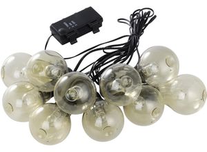 EGLO Lichterkette "LED Lichterkette Libisa, Balkon Deko, Kette mit Glühbirnen, IP44", warmweiß, Flammen 10 Stk., Kabellänge 1m x Gesamtlänge 5,05m, Lichterketten, aus Kunststoff, 10 Leuchtmittel, 4,05m Kabel