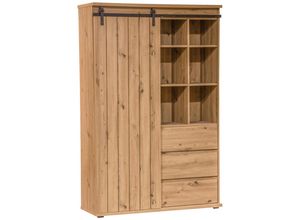 Landscape Highboard , Schwarz, Eiche