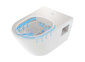 Duravit D-Neo Wand-Tiefspül-WC-Set 45780900A1 mit WC-Sitz und Befestigungssystem Durafix, rimless, weiß