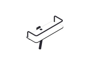 Giese Dusch Konsole 21023-14 mit hoher Reling, Glasabzieher. schwarz matt (HPL) weiß