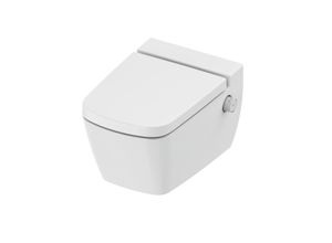 TECE Wand-WC 9700216 mit Duschfunktion, Set mit Deckel Classic, Warm- und Kaltwasser, weiß