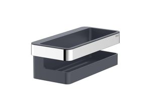 KEUCO Moll Duschkorb 12758010001 mit herausnehmbarem Kunststoff-Einsatz, 24 cm, verchromt/anthrazit