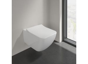 Villeroy und Boch Venticello Combi-Pack-Wand-Tiefspüler 4611RS01 weiß, DirectFlush, mit WC-Sitz, Abgang waagerecht