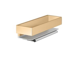 KEUCO Edition 11 Duschkorb 11159250000 mit Glasabzieher, silber-eloxiert/Messing gebürstet