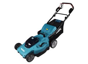 Akkurasenmäher MAKITA "»DLM539Z«", blau (türkis), B:580cm H:1.040cm T:1.810cm, Rasenmäher, Ohne Akku und Ladegerät,2x18V, 53 cm, 70 l