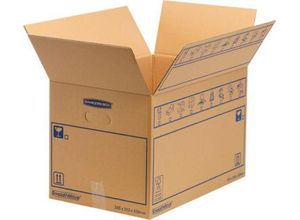 Umzugskarton SmoothMove Standard, 2-lagige Wellenpappe, Beschriftungsfeld, 350 x 350 x 550 mm, 67 L, 10 Stück