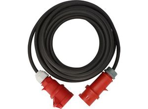 Brennenstuhl CEE Verlängerungskabel, 5-polig, mit Phasenwender, IP44, Gummi-Neopren, 400V/32A, für den Außenbereich, schwarz, 10 Meter