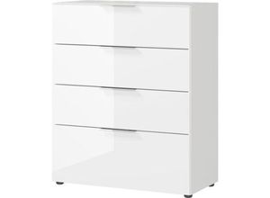 Kommode, mit 4 Schubladen, Glasfront-