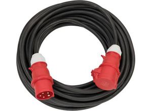 Brennenstuhl CEE Verlängerungskabel, 10 Meter, Gummi-Neopren, Verschlussklappe, IP44 staub- und spritzwassergeschützt, 400V/32A, schwarz/rot