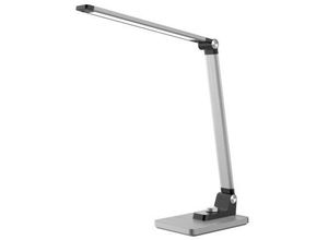 meet by Paperflow JOA LED-Tischleuchte Gebürstetes Silber, 400 lm (500 Lux), Qi-Ladepad 10W, CCT-Modus