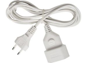 Brennenstuhl Verlängerungskabel, 5 Meter, Kunststoff, Euro-Stecker, Euro-Kupplung, weiß