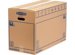 Umzugskarton SmoothMove Standard, 2-lagige Wellenpappe, Beschriftungsfeld, 440 x 330 x 70 mm, 100 L, 10 Stück