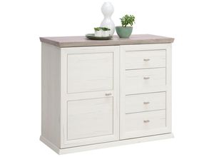 Hom`in Kommode , Grau, Weiß