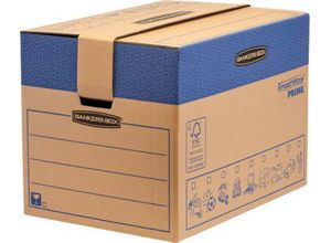 SmoothMove Umzugskarton FastFold extra groß, 127 L, 2-lagige Wellenpappe, H 463 x B 480 x T 632 mm, 5 Stück, braun