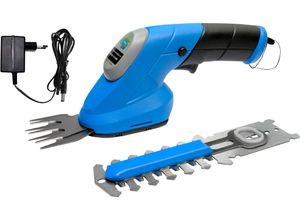 Gartenpflege-Set GÜDE "Gras- und Strauchschere GPS 3,6V-1.5 LI-ION", blau, B:8cm H:11cm L:37cm, Gartenpflege-Sets, inkl. Akku und Ladegerät