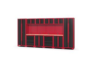 Feistos FEISTOS Werkstatteinrichtung Novo 4 Metall Werkstattschrank schwarz & rot 45,7x396x198cm