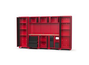 Feistos FEISTOS Werkstatteinrichtung Novo 3 Metall Werkstattschrank schwarz & rot 45,7x330x198cm