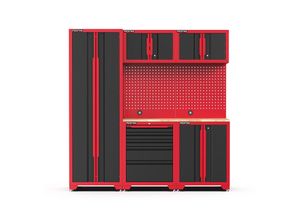 Feistos FEISTOS Werkstatteinrichtung Novo 1 Metall Werkzeugschrank schwarz & rot 45,7x198x198cm