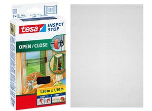Insektenschutz-Fensterrahmen TESA "Insect Stop Comfort Fliegengitter für Fenster- Insektenschutz Rollo", schwarz (gewebe: schwarz), B:130cm H:150cm, Insektenschutzgitter, Insektenschutz für Fenster - selbstklebend - schwarz - 1,3 m : 1,5 m