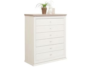 Hom`in Kommode , Grau, Weiß