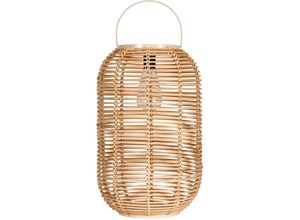 PAULEEN LED Laterne "Sunshine Nature Solarlaterne Beige Rattan/Metall/Kunststoff", beige, 1, Ø 26cm H: 41cm, Leuchten, Solar, LED Außentischleuchte LED Solarleuchten
