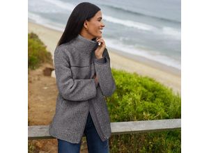 Sherpa-Fleecejacke, Damen, Grau, Polyester,