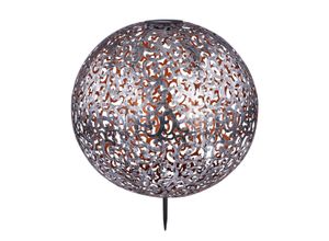 LED Solarleuchte GLOBO LIGHTING "SOLAR", silber (silberfarben), H:50cm Ø:40cm, Leuchten, Solarlampe für Garten, Toller Lichteffekt, Solarkugel mit Erdspieß