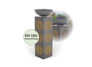 EASYmaxx LED-Dekosäule Beton-Optik Mandala 87cm