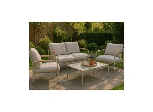 Aluminium-Gartengarnitur MCW-O11, Outdoor 2-Sitzer Sitzbank