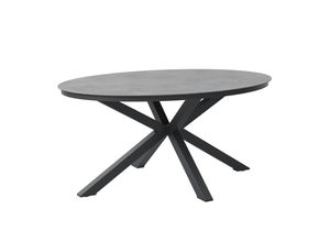 Ambia Garden Gartentisch , Anthrazit , Metall, Kunststoff , oval , X-Form , 180x76x120 cm , Gartenmöbel, Gartentische, Gartentische