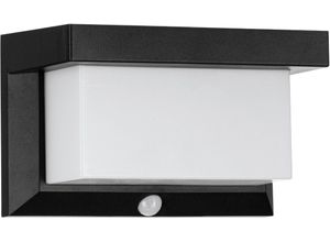 LED Solarleuchte EGLO "Utrera Solarlampe, Wandlampe aus Kunststoff, Außenbeleuchtung, IP44", schwarz, B:9cm H:12cm L:20cm, Leuchten, Solarleuchte - L20 x B9 x H12 cm - schwarz - 32X0,12W inkl.