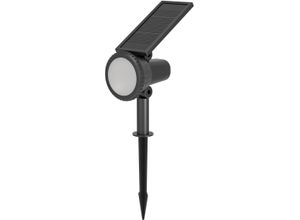 LED Solarleuchte EGLO "Sambuco Solarlampe, Außenlampe, Erdspieß, Gartenstrahler, Kunststoff", schwarz, B:10cm H:37,5cm L:17,5cm, Leuchten, Solarleuchte - L17,5 x B10 x H37,5 cm - schwarz - 3W inkl.