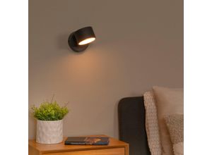 LED-Wandleuchte Gian, schwarz, Breite 11 cm, Metall