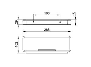 Keuco Duschkorb Plan 14959, m. Glasabzieher verchromt/schwarzgrau, 14959010037 14959010037