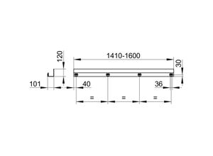 Keuco Ersatzteil Duschablage 24953 auf Maß, weiß, 1410-1600 x 120 x 90 mm, 24953510600 24953510600