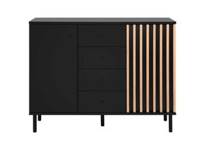 Livetastic Kommode , Schwarz, Eiche
