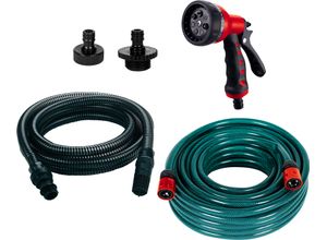 Saugschlauch EINHELL "Saug- & Druck (OFP)", schwarz (schwarz, grün), Kunststoff, Schläuche, 7-teilig, 4m Saugschlauch; 20m Gartenschlauch inkl. Adaptern