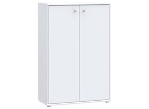 Kommode, Weiß, Holzwerkstoff, 2 Fächer,