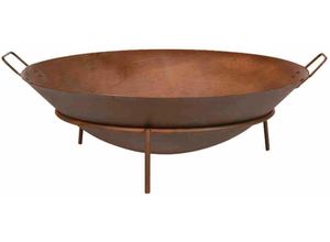 Feuerschale SIENA GARDEN "Rusty Ø 70 cm", braun, B:70cm H:25cm L:70cm Ø:70cm, Gusseisen, Feuerkörbe, Gusseisen rostbraun, mit Griffen