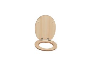 sanicomfort WC Sitz Maple matt lackiert , MDF Holzkern, mit Absenkautomatik, Toilettensitz mit Klodecken, Klobrille und Deckel, verchromte Metallscharniere, einfache Montage