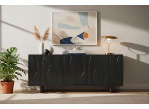 Sideboard SIT, schwarz, B:180cm H:76cm