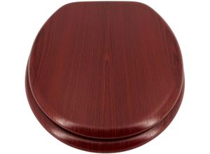 WC-Sitz ADOB, braun (mahagoni), B:37,5cm L:44,5cm, WC-Sitze, WC-Sitz, äußerst stabil, Messing verchromte Scharniere