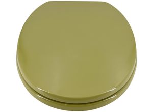 WC-Sitz ADOB, grün (moosgrün), B:37,5cm L:44,5cm, WC-Sitze, WC-Sitz, äußerst stabil, Messing verchromte Scharniere