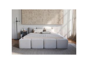 Boxxx Polsterbett, Weiß, Holz, Metall,