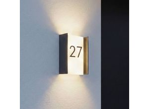 Lindby LED-Außenwandlampe Selqa, Hausnummer, anthrazit,