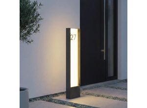 Lindby LED-Wegeleuchte Selqa, Hausnummer, anthrazit,